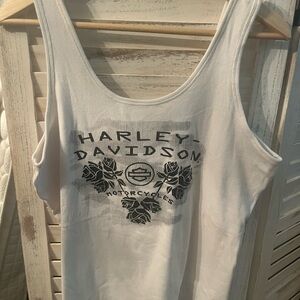 Harley-Davidson White Tee with Black Graphics